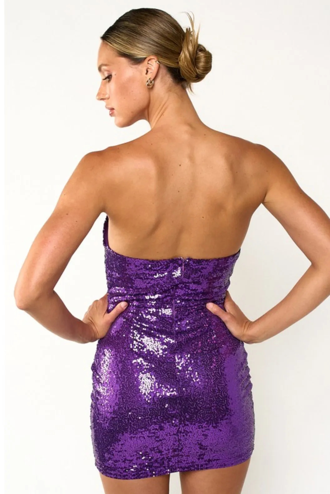 Mina strapless mini Sequin Dress