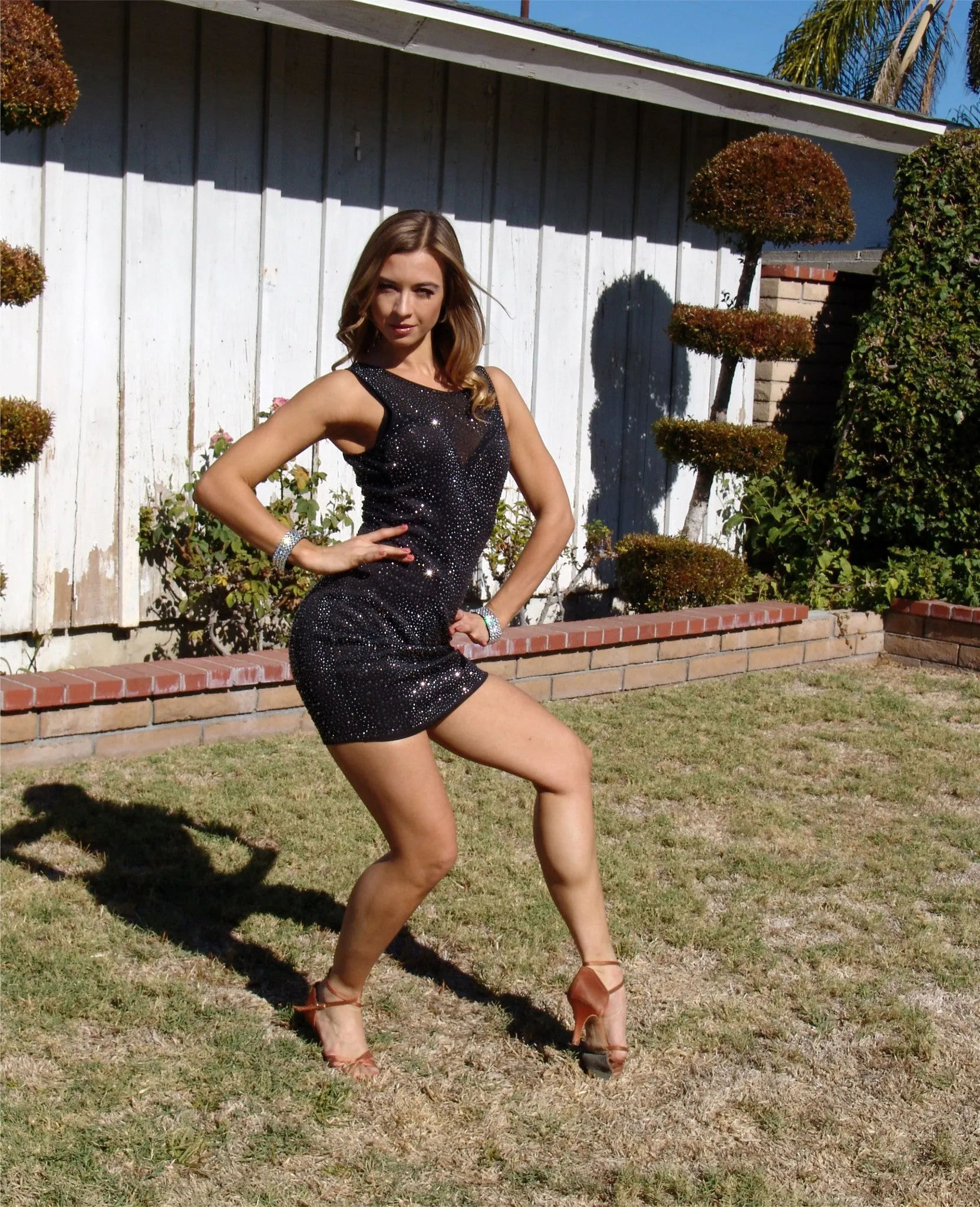 NUG K2194 Black with Hematite stones Latin Dress